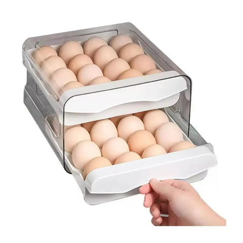 Organizador de ovos com 2 gavetas deslizantes - Armazenamento prático e inteligente