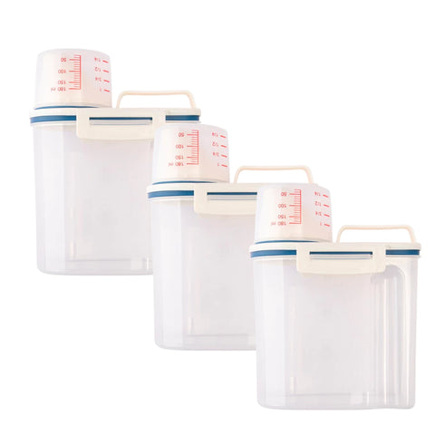 2 ou 3 un Pote Hermético 2L Com Copo Medidor Plástico para Produtos de Limpeza ou Mantimentos