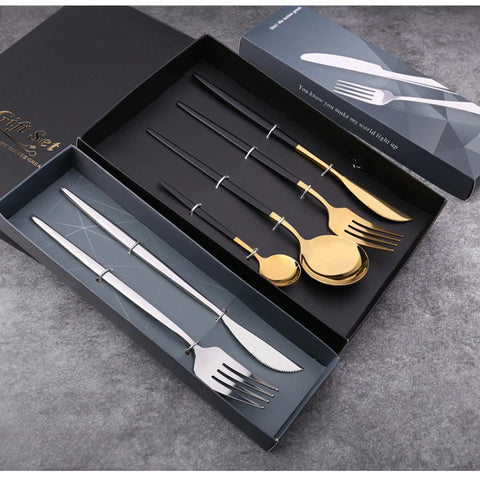 Conjunto de Talheres em Aço Inoxidável – 2 ou 4 Peças