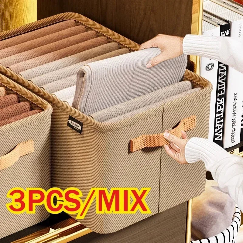 Engrossar roupas organizador calças camisola armários de armazenamento gavetas organizador jeans caixa de armazenamento guarda-roupa organizadores de armazenamento de roupas