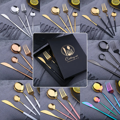 Conjunto de Talheres em Aço Inoxidável – 2 ou 4 Peças