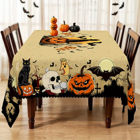 Toalha de Mesa Temática de Halloween – Poliéster Retangular