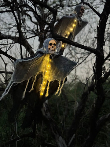 Fantasma Esqueleto de Halloween com LED – 1 Peça
