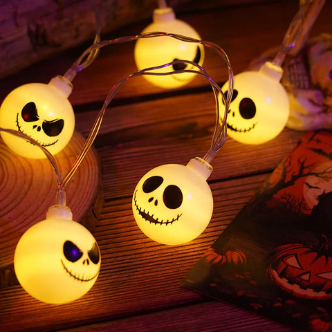 Cordão de Luzes LED Fantasma Halloween