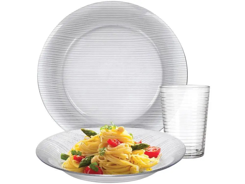 Aparelho de Jantar Duralex Diamond 12 Peças em Vidro Temperado