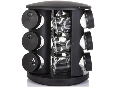 Porta Temperos Brinox Lock & Stock – 10 Peças com Suporte Giratório