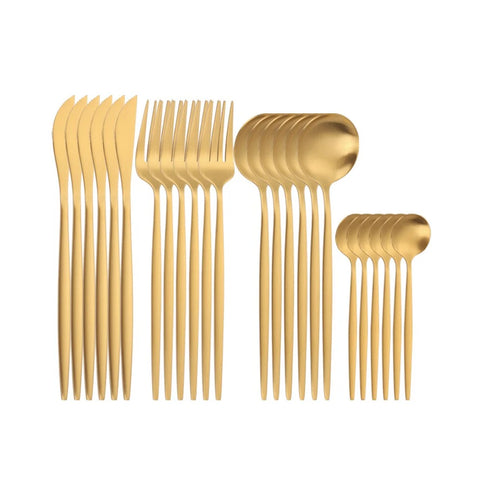 Jogo de Talheres de Aço Inoxidável 24 Peças