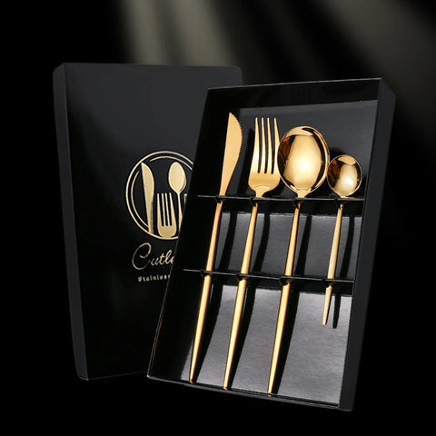 Conjunto de Talheres em Aço Inoxidável – 2 ou 4 Peças