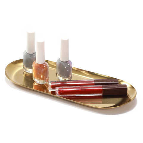 2/3 peças Kit Organizadores de Banheiro Luxo – 3 Potes com Bandeja Dourada