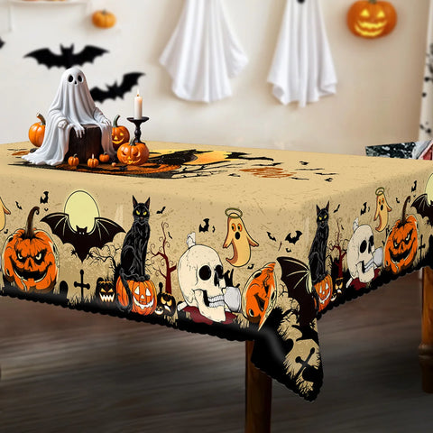 Toalha de Mesa Temática de Halloween – Poliéster Retangular