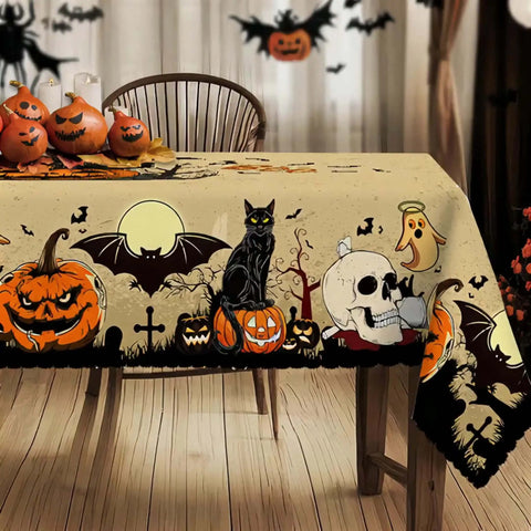 Toalha de Mesa Temática de Halloween – Poliéster Retangular