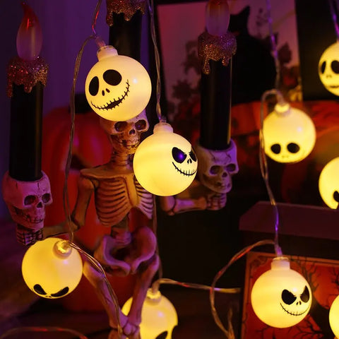 Cordão de Luzes LED Fantasma Halloween